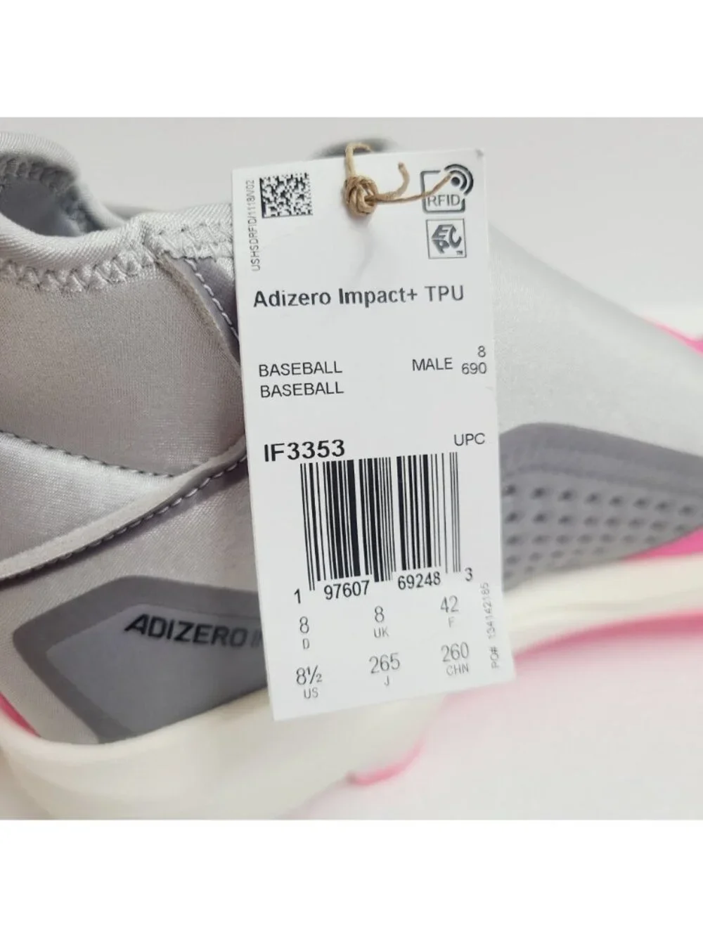 NEW Adidas Adizero Impact+ TPU Baseball Cleats IF3353 Size 8.5 Pink